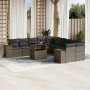 Garden sofa set 11 pieces and gray synthetic rattan cushions by , Garden sets - Ref: Foro24-3269430, Price: 710,02 €, Discoun...