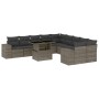 Set de sofás de jardín 11 pzas y cojines ratán sintético gris de , Conjuntos de jardín - Ref: Foro24-3269430, Precio: 685,77 €