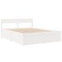 Estructura de cama con cajones madera de pino blanca 160x200 cm de , Camas y somieres - Ref: Foro24-3282343, Precio: 335,61 €...