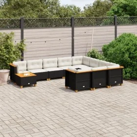 Garden sofa set 11 pieces and black synthetic rattan cushions by , Garden sets - Ref: Foro24-3262055, Price: 894,75 €, Discou...