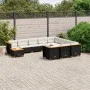 Garden sofa set 11 pieces and black synthetic rattan cushions by , Garden sets - Ref: Foro24-3262055, Price: 790,28 €, Discou...