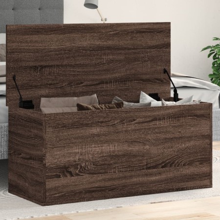 Wooden storage box, engineered oak, brown, 100x42x46 cm by , Storage trunks - Ref: Foro24-840666, Price: 98,80 €, Discount: %