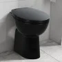 Spülrandloses WC mit Absenkautomatik, 7 cm hoch, Keramik schwarz von vidaXL, Badezimmer - Ref: Foro24-145780, Preis: 200,34 €...