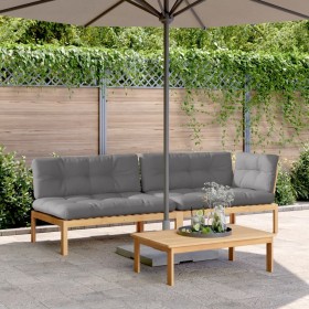 Garden pallet sofa set with 3-piece acacia wood cushions. by , Outdoor sofas - Ref: Foro24-3209320, Price: 453,86 €, Discount: %
