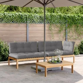 Garden pallet sofa set with 3-piece acacia wood cushions. by , Outdoor sofas - Ref: Foro24-3209320, Price: 439,25 €, Discount: %