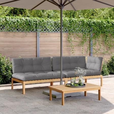 Garten-Palettensofa-Set mit 3-teiligen Kissen aus Akazienholz. von , Outdoor-Sofas - Ref: Foro24-3209320, Preis: 453,86 €, Ra...