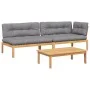 Garden pallet sofa set with 3-piece acacia wood cushions. by , Outdoor sofas - Ref: Foro24-3209320, Price: 438,20 €, Discount: %