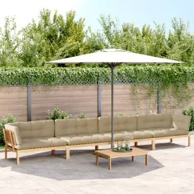 Set of garden pallet sofas and cushions 5 pieces acacia wood by , Outdoor sofas - Ref: Foro24-3209381, Price: 859,06 €, Disco...