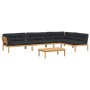 Set of garden pallet sofas and cushions 5 pieces acacia wood by , Outdoor sofas - Ref: Foro24-3209388, Price: 858,76 €, Disco...