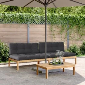 Central pallet garden sofas and 2 acacia wood cushions by , Outdoor sofas - Ref: Foro24-3209355, Price: 380,42 €, Discount: %