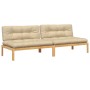Mittlere Palettensofas für den Garten und 2 Stück Akazienholzkissen. von , Outdoor-Sofas - Ref: Foro24-3209357, Preis: 369,13...