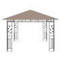 Cenador con mosquitera gris taupe 4x3x2,73 m 180 g/m²