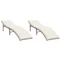 Liegestühle mit Kissen, 2 Stück, aus synthetischem Rattan in Beige. von , Liegen - Ref: Foro24-3277304, Preis: 249,76 €, Raba...
