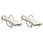 Tumbonas con cojines 2 unidades ratán sintético beige de , Tumbonas - Ref: Foro24-3277310, Precio: 280,87 €, Descuento: %