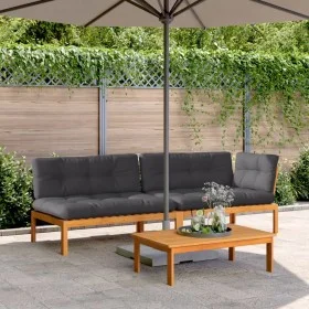 Garden pallet sofa set with 3-piece acacia wood cushions. by , Outdoor sofas - Ref: Foro24-3209445, Price: 497,18 €, Discount: %