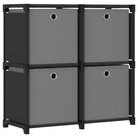 4-cube shelf with black fabric boxes 69x30x72.5 cm by vidaXL, Bookcases and shelves - Ref: Foro24-322599, Price: 38,78 €, Dis...