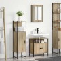 Juego de muebles de baño 3 pcs Marrón 33 x 33 x 120.5 cm