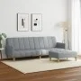Two-seater sofa bed with light gray fabric ottoman by , Sofas - Ref: Foro24-3258088, Price: 333,88 €, Discount: %