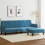 Zweiplätziges Schlafsofa mit blauem Samthocker. von , Sofas - Ref: Foro24-3258097, Preis: 330,78 €, Rabatt: %