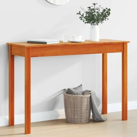 Solid pine wood brown wax console table 110x40x75 cm by , Side tables - Ref: Foro24-847172, Price: 67,11 €, Discount: %