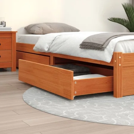 Cajones de cama 4 uds madera maciza de pino marrón cera de , Camas y accesorios - Ref: Foro24-847166, Precio: 105,91 €, Descu...