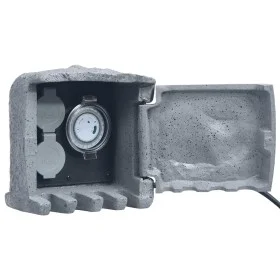 Garden socket 2 slots, water-resistant gray polyresin by vidaXL, wall sockets - Ref: Foro24-48542, Price: 56,34 €, Discount: %