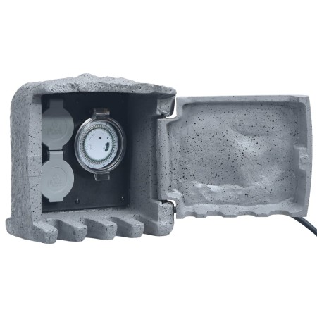 Garden socket 2 slots, water-resistant gray polyresin by vidaXL, wall sockets - Ref: Foro24-48542, Price: 58,67 €, Discount: %