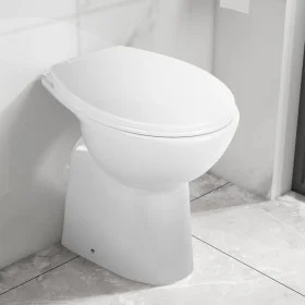 Spülrandlose Toilette mit Absenkautomatik, 7 cm hoch, weiße Keramik von vidaXL, Badezimmer - Ref: Foro24-145779, Preis: 171,5...
