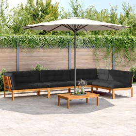Set de sofás de palets de jardín y cojines 5 pzas madera acacia de , Sofás de exterior - Ref: Foro24-3209514, Precio: 913,48 ...