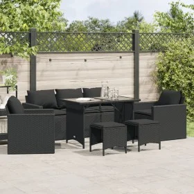 6-piece garden sofa set with black synthetic rattan cushions by , Garden sets - Ref: Foro24-3213549, Price: 497,42 €, Discoun...