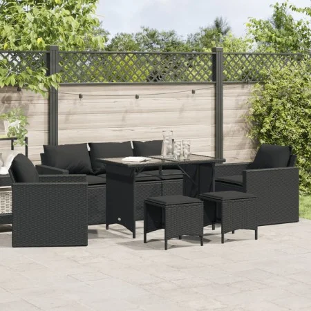 6-piece garden sofa set with black synthetic rattan cushions by , Garden sets - Ref: Foro24-3213549, Price: 496,78 €, Discoun...