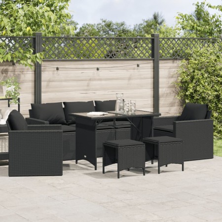 Set de sofás de jardín 6 piezas y cojines ratán sintético negro de , Conjuntos de jardín - Ref: Foro24-3213549, Precio: 451,9...