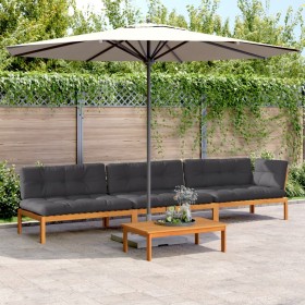 Garten-Palettensofa-Set mit 4-teiligen Akazienholz-Kissen. von , Outdoor-Sofas - Ref: Foro24-3209451, Preis: 741,49 €, Rabatt: %