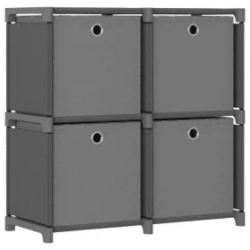 4-cube shelving with gray fabric boxes 69x30x72.5 cm by vidaXL, Bookcases and shelves - Ref: Foro24-322601, Price: 34,41 €, D...