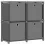 4-Würfel-Regal mit grauen Stoffboxen 69x30x72,5 cm von vidaXL, Bücherregale und Regale - Ref: Foro24-322601, Preis: 34,11 €, ...