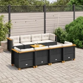 8-piece garden sofa set and black synthetic rattan cushions by , Garden sets - Ref: Foro24-3261767, Price: 701,92 €, Discount: %