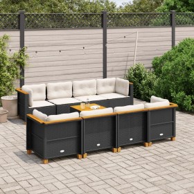 8-teiliges Gartensofa-Set mit schwarzen Kissen aus synthetischem Rattan. von , Gartensets - Ref: Foro24-3261767, Preis: 599,1...