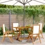 Sillas jardín reclinables 4 uds tela madera maciza blanco crema de , Sillas de jardín - Ref: Foro24-3214538, Precio: 287,51 €...