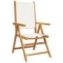 Sillas jardín reclinables 4 uds tela madera maciza blanco crema de , Sillas de jardín - Ref: Foro24-3214538, Precio: 287,51 €...
