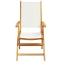 Sillas jardín reclinables 4 uds tela madera maciza blanco crema de , Sillas de jardín - Ref: Foro24-3214538, Precio: 287,51 €...