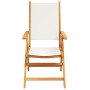Sillas jardín reclinables 4 uds tela madera maciza blanco crema de , Sillas de jardín - Ref: Foro24-3214538, Precio: 258,18 €