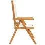 Sillas jardín reclinables 4 uds tela madera maciza blanco crema de , Sillas de jardín - Ref: Foro24-3214538, Precio: 287,51 €...