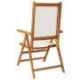 Sillas jardín reclinables 4 uds tela madera maciza blanco crema de , Sillas de jardín - Ref: Foro24-3214538, Precio: 287,51 €...