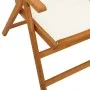 Sillas jardín reclinables 4 uds tela madera maciza blanco crema de , Sillas de jardín - Ref: Foro24-3214538, Precio: 287,51 €...