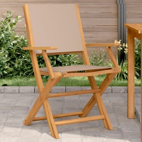 Garden chairs 2 units solid acacia wood and taupe gray fabric by , Garden chairs - Ref: Foro24-367671, Price: 139,88 €, Disco...