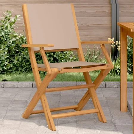 Garden chairs 2 units solid acacia wood and taupe gray fabric by , Garden chairs - Ref: Foro24-367671, Price: 139,88 €, Disco...