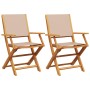 Sillas de jardín 2 uds madera maciza acacia y tela gris taupe de , Sillas de jardín - Ref: Foro24-367671, Precio: 139,78 €