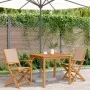 Garden chairs 2 units solid acacia wood and taupe gray fabric by , Garden chairs - Ref: Foro24-367671, Price: 139,88 €, Disco...
