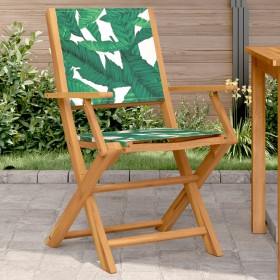 Gartenstühle 2 Stück aus Akazienholz und Stoff mit Blattmuster von , Gartenstühle - Ref: Foro24-367673, Preis: 130,56 €, Raba...