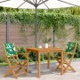 Garden chairs 2 units acacia wood and leaf print fabric by , Garden chairs - Ref: Foro24-367673, Price: 130,56 €, Discount: %